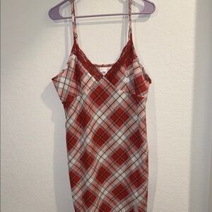 No Boundaries Red and White Plaid Chemise